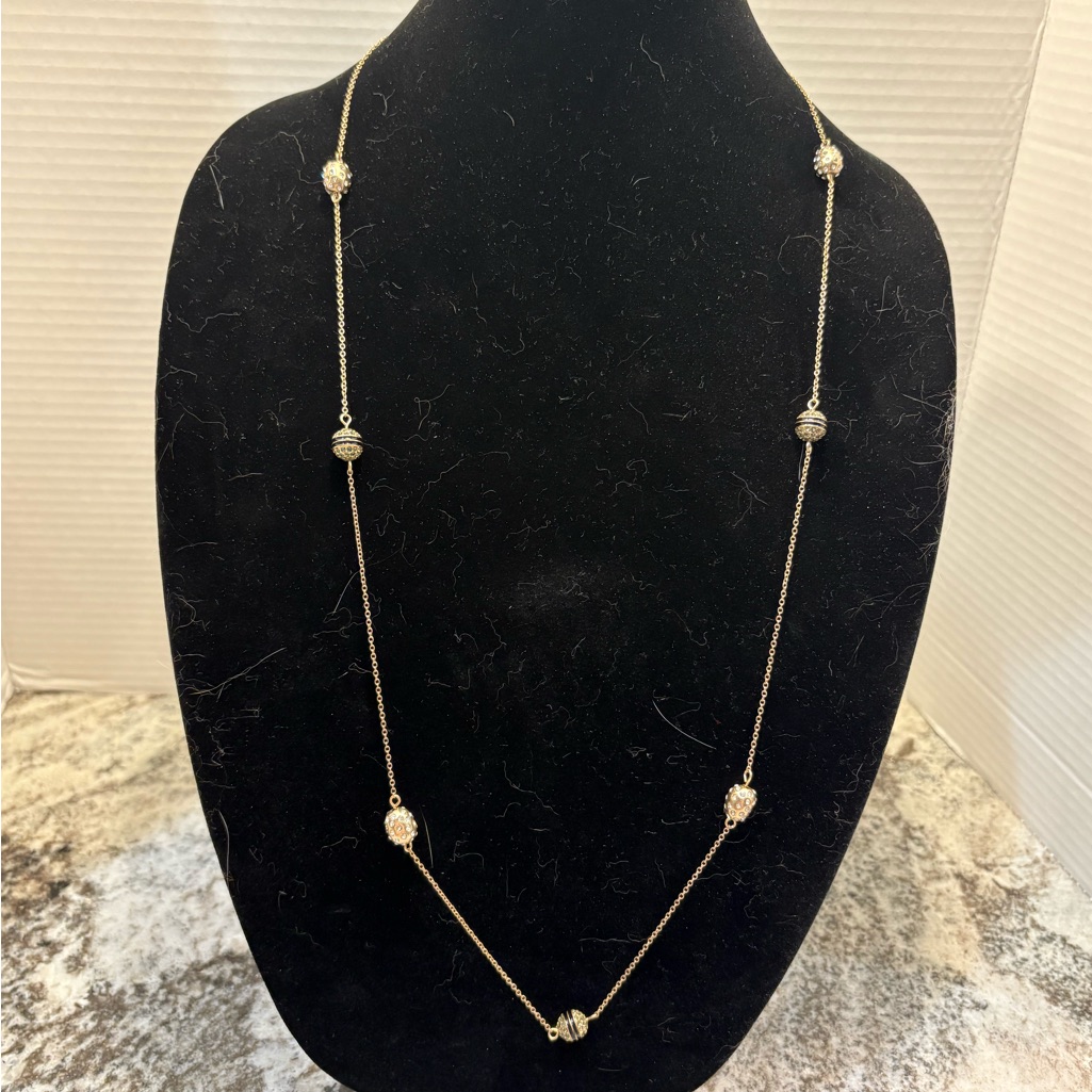 Chic Gold And Silver Beaded Necklace